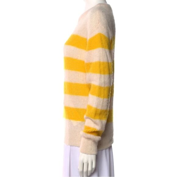 A.P.C. Lia Yellow-Stripe Pullover Sweater Sz M Alpaca-Wool-Blend Paris - Picture 6 of 8